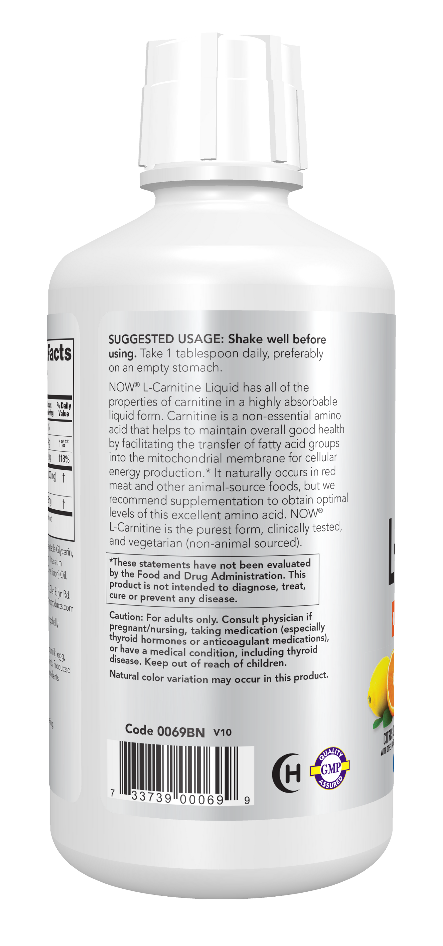 NOW Sports, L-Carnitine Liquid 1,000 mg, Citrus, 32 fl. oz
