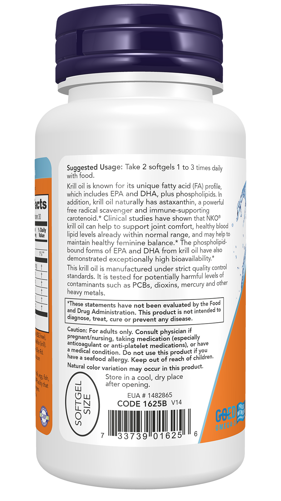 NOW Supplements, Krill Oil 500 mg, Phospholipid-Bound Omega-3, 60 Softgels