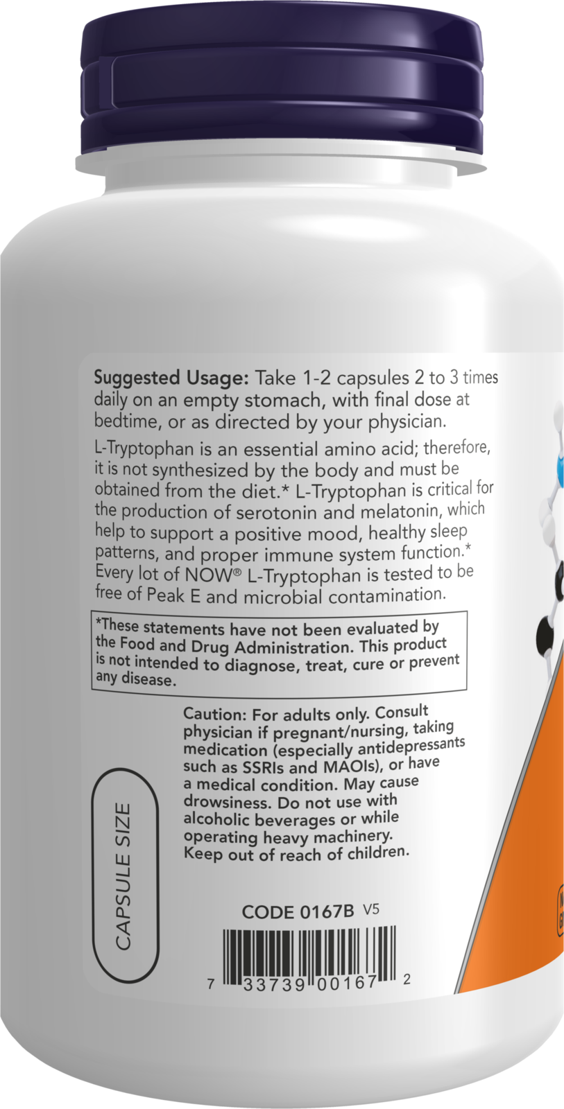 NOW Supplements, L-Tryptophan 500 mg, Supports Relaxation*, 120 Veg Caps