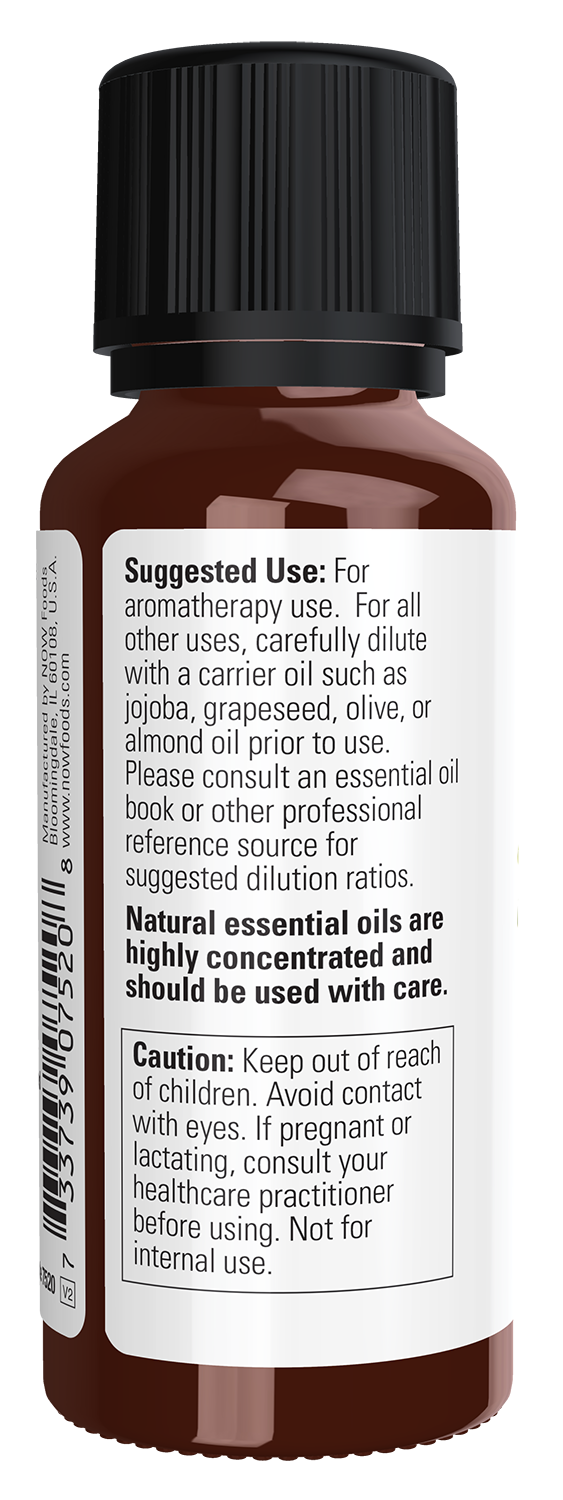NOW Essential Oils, Camphor Oil, Undiluted, Fractionated Distil., 1 fl. oz
