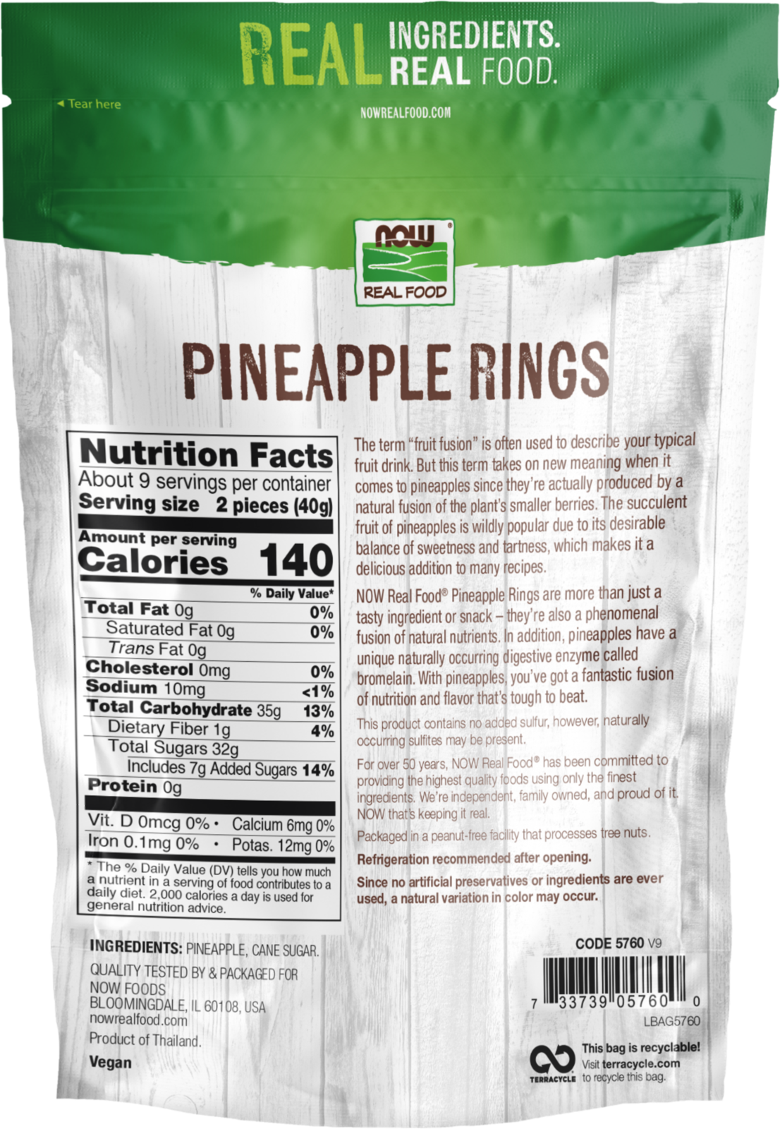 NOW Foods, Pineapple Rings, No Preservatives or Added Sulfur, 12 oz