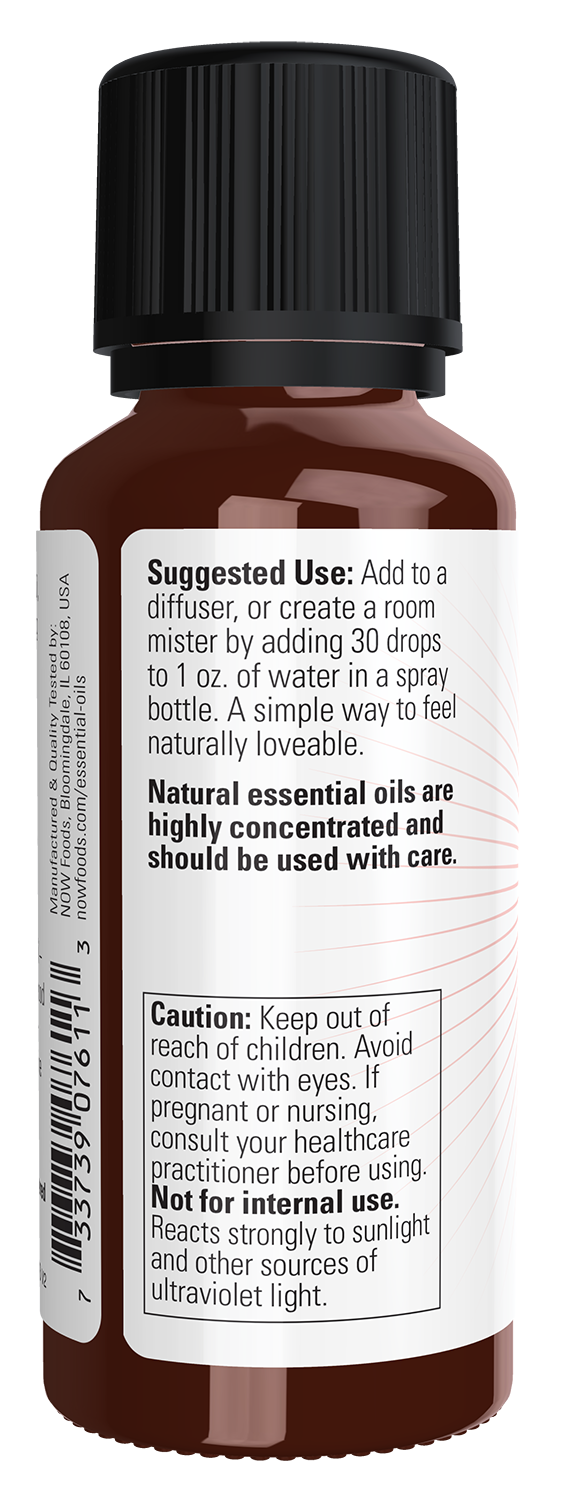 NOW Essential Oils, Naturally Loveable Oil Blend, Undiluted Blend, 1 fl. oz