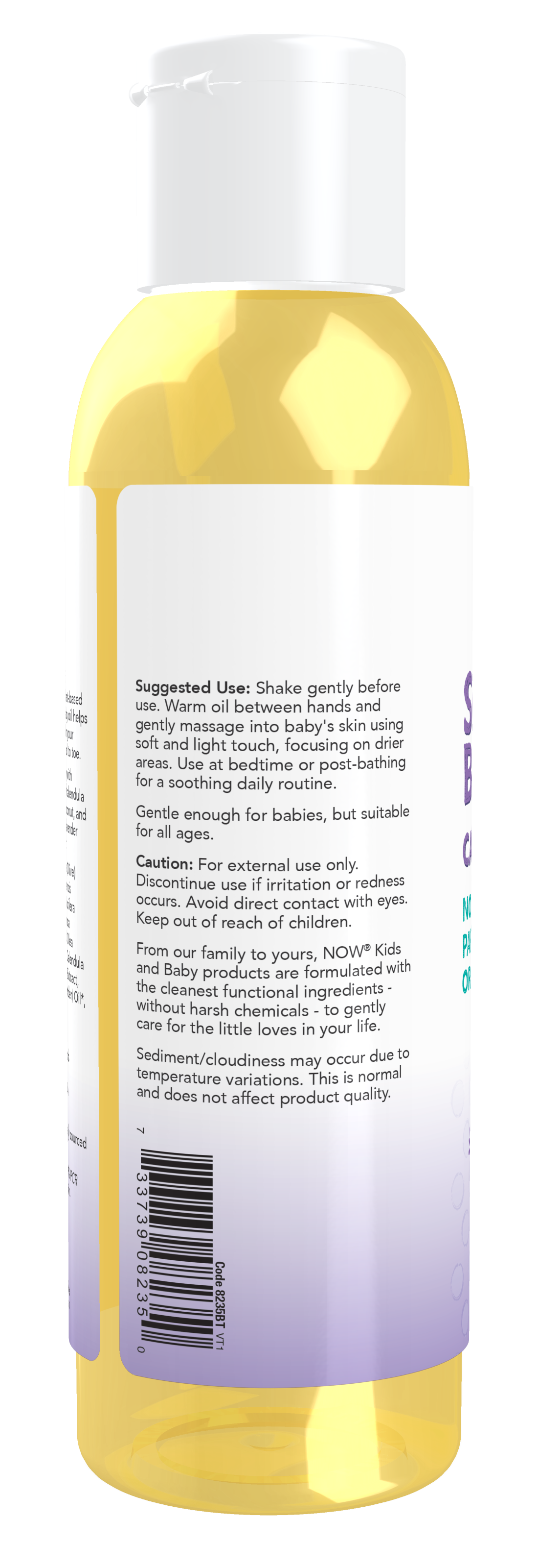 NOW Baby, Soothing Baby Oil, Calming Lavender, No Artificial Fragrance, Parabens, Phthalates, or Petrolatum, 4-Ounce