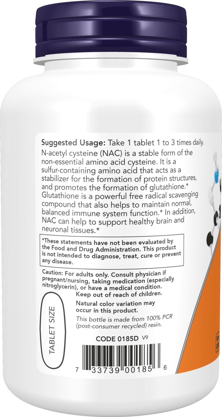 NOW Supplements, NAC 1,000 mg, Free Radical Protection*, 120 Tablets