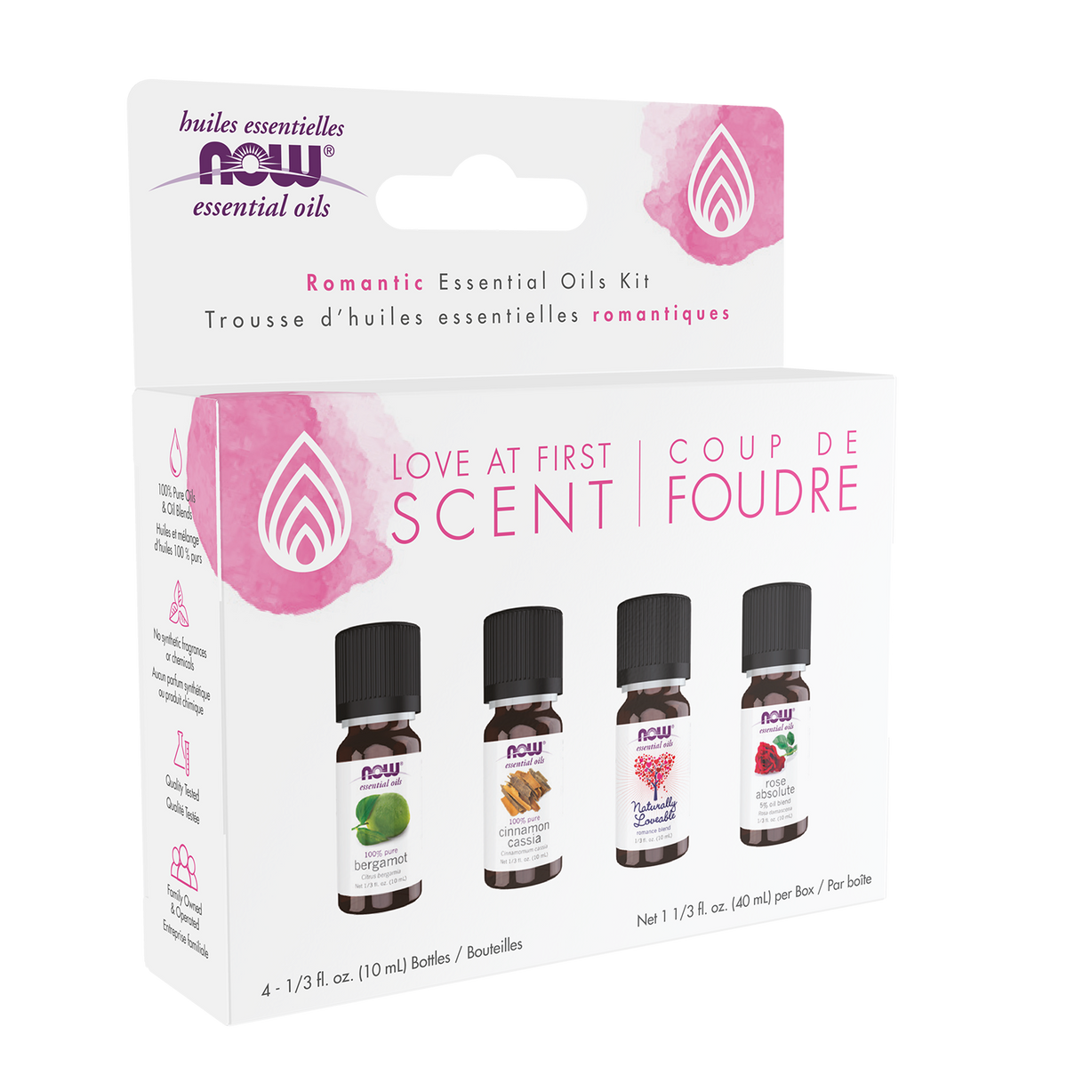 NOW Essential Oils, Love at First Scent Romantic Aromatherapy Kit, 4x 10mL