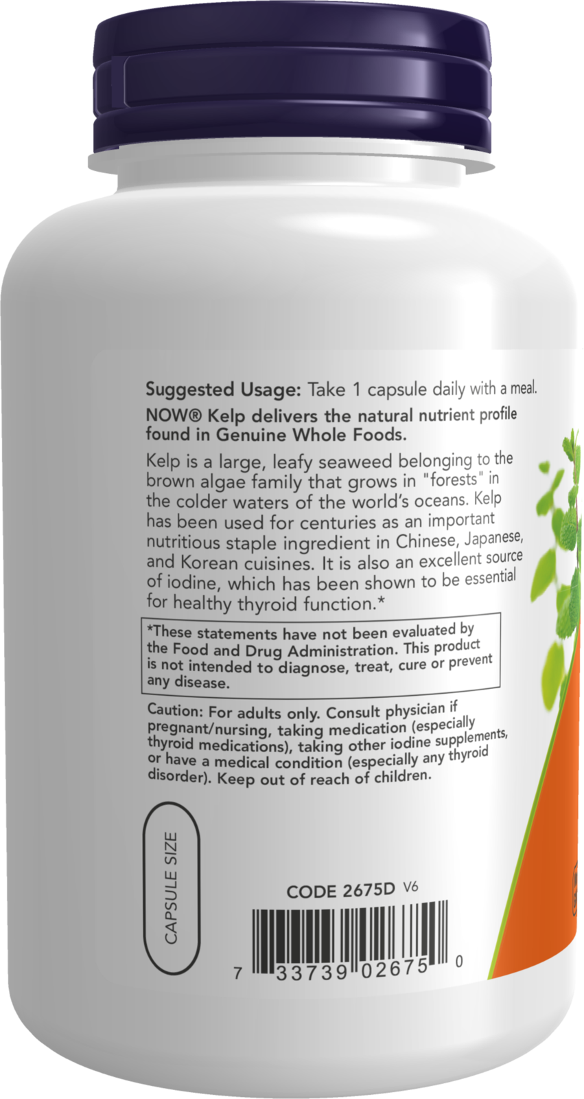 NOW Supplements, Kelp 325 mcg of Iodine, 250 Veg Caps