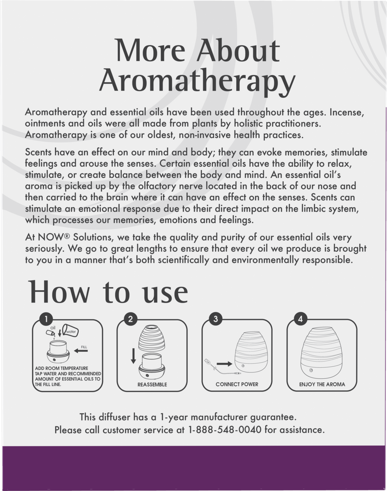 NOW Solutions, Ultrasonic Portable USB Aromatherapy Oil Diffuser, Heat Free