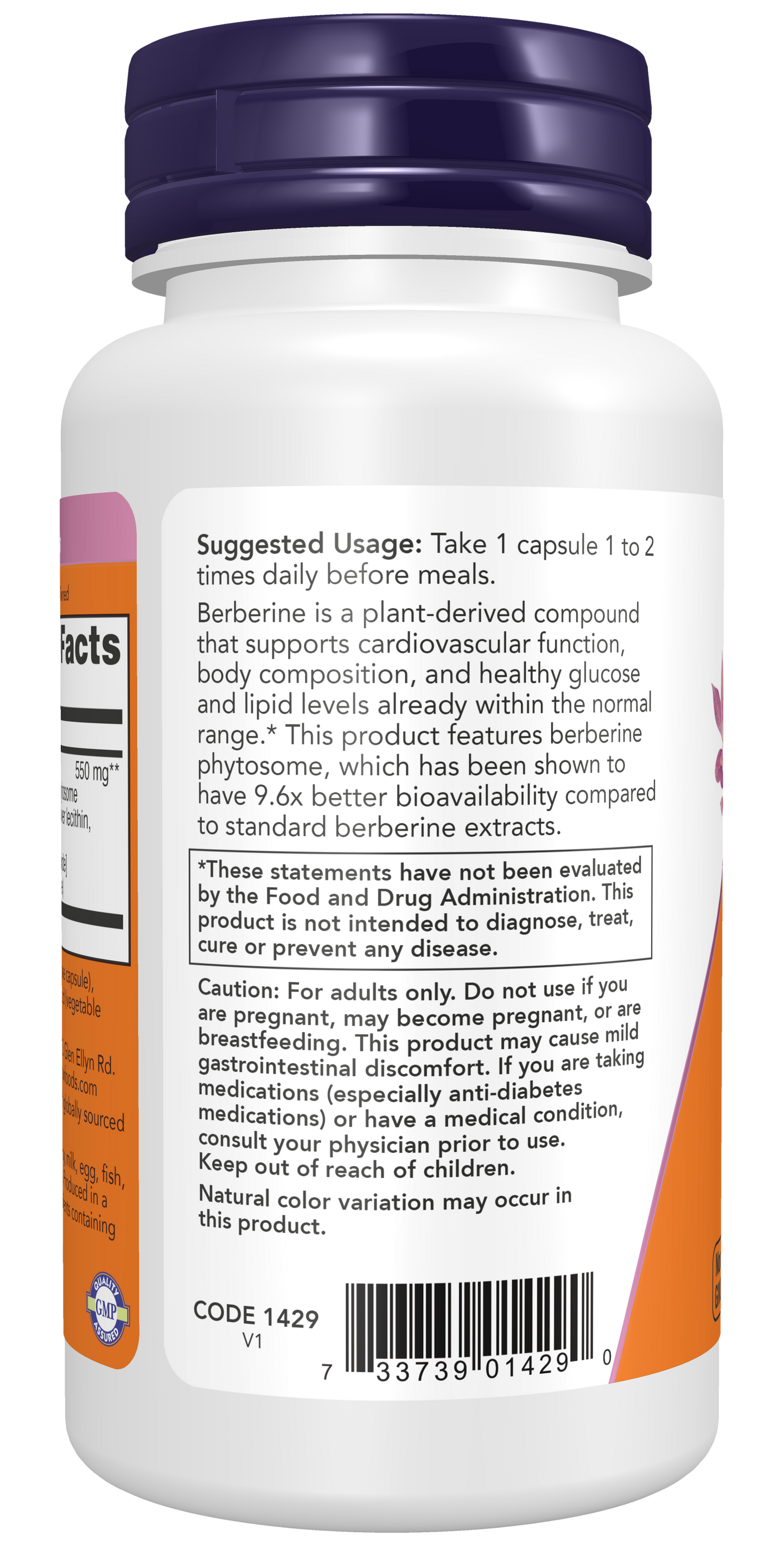 NOW Foods Berberine Phytosome, Supports Glucose Metabolism*, 60 Veg Caps