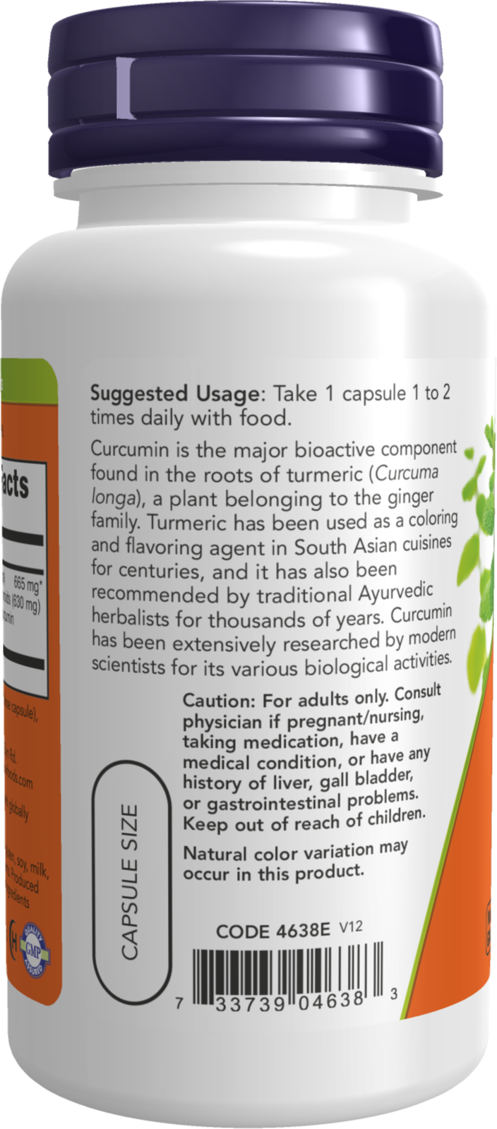 NOW Supplements, Turmeric Curcumin, 95% Curcuminoids, 60 Veg Caps