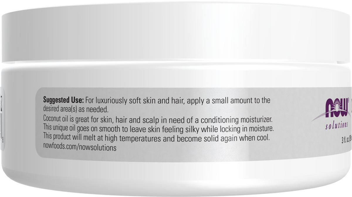 NOW Solutions, Coconut Oil, Conditioning Moisturizer, Travel Size, 3 fl. oz