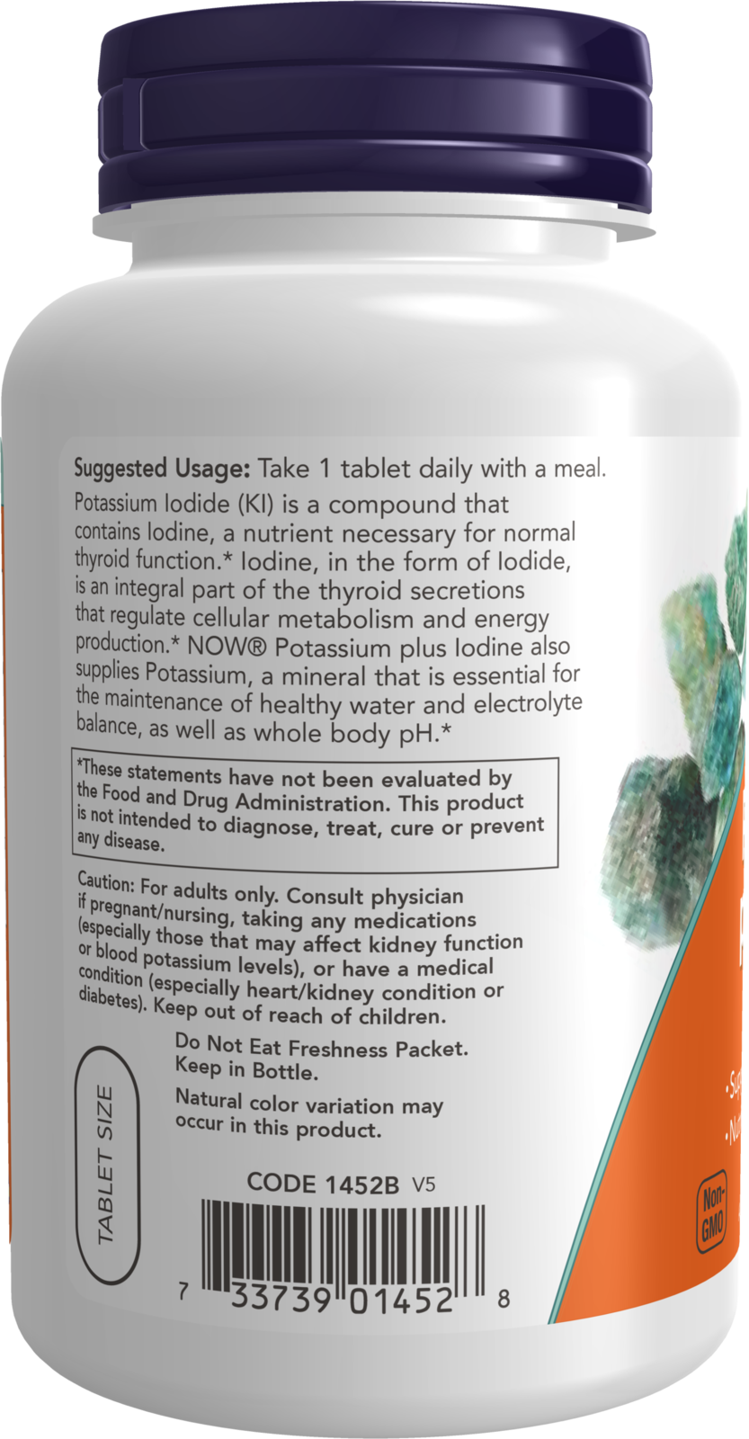 NOW Supplements, Potassium plus Iodine, Thyroid Support*, 180 Tabs