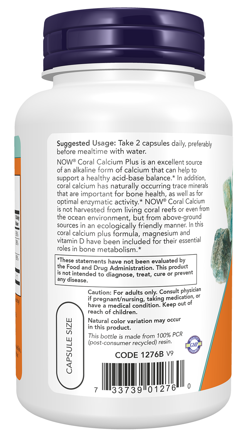 NOW Supplements, Coral Calcium Plus, Bone Health*, 100 Veg Caps