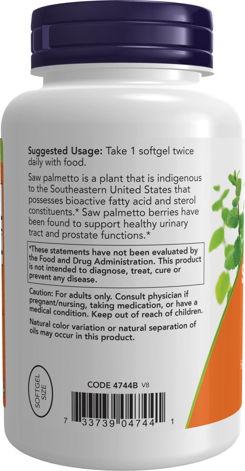 NOW Supplements, Saw Palmetto Extract 160 mg, Men's Health*, 240 Softgels