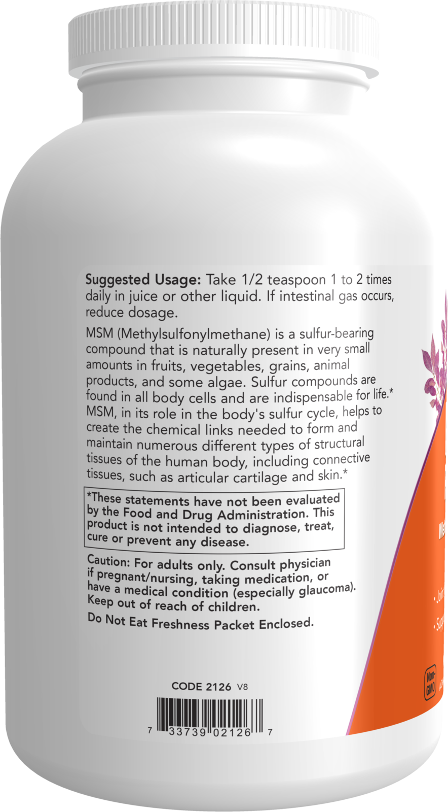 NOW Supplements, MSM Powder, Joint Health*, 1 lb