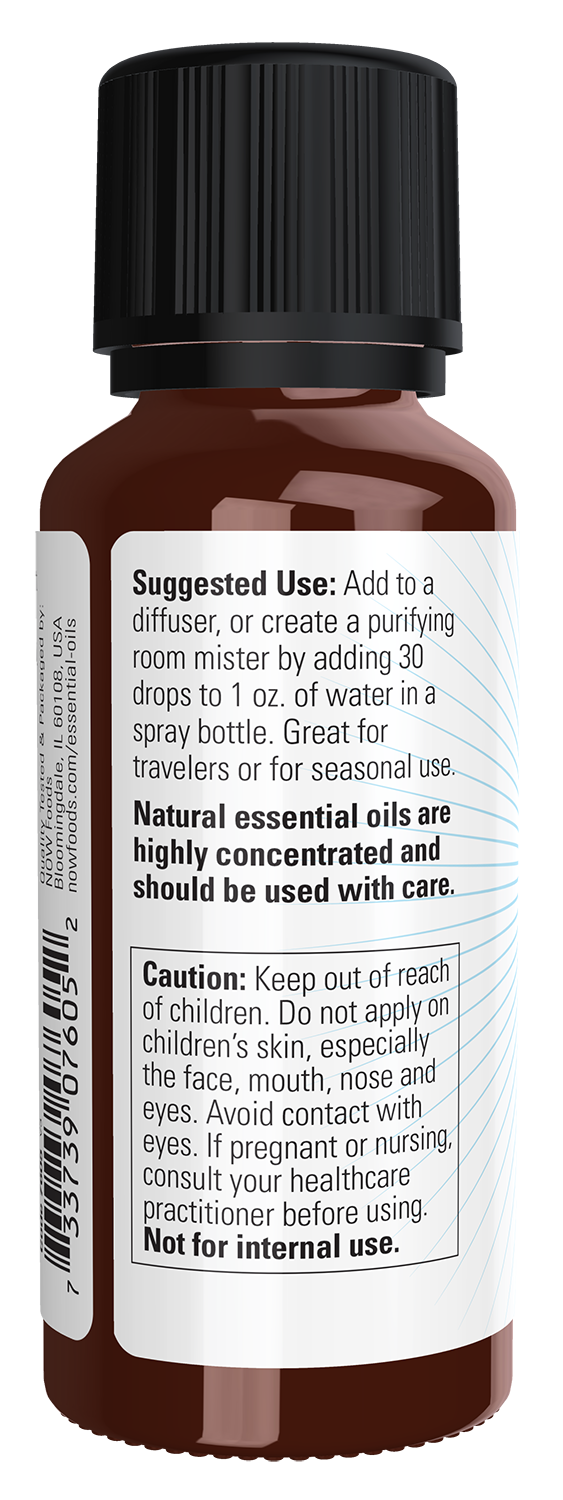 NOW Essential Oils, Clear the Air Oil Blend, Minty & Purifying, 1 fl. oz