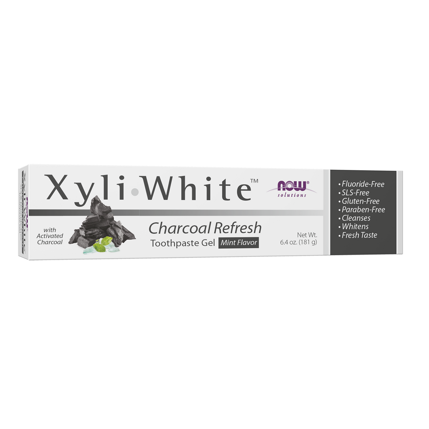 NOW Solutions, Xyliwhite™ Toothpaste Gel, Charcoal Refresh, Mint, 6.4 oz