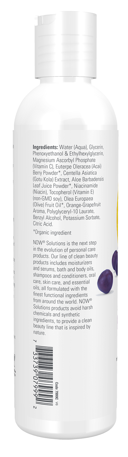 NOW Solutions, Vitamin C and Acai Berry Toner, Brightening, 8 fl. oz
