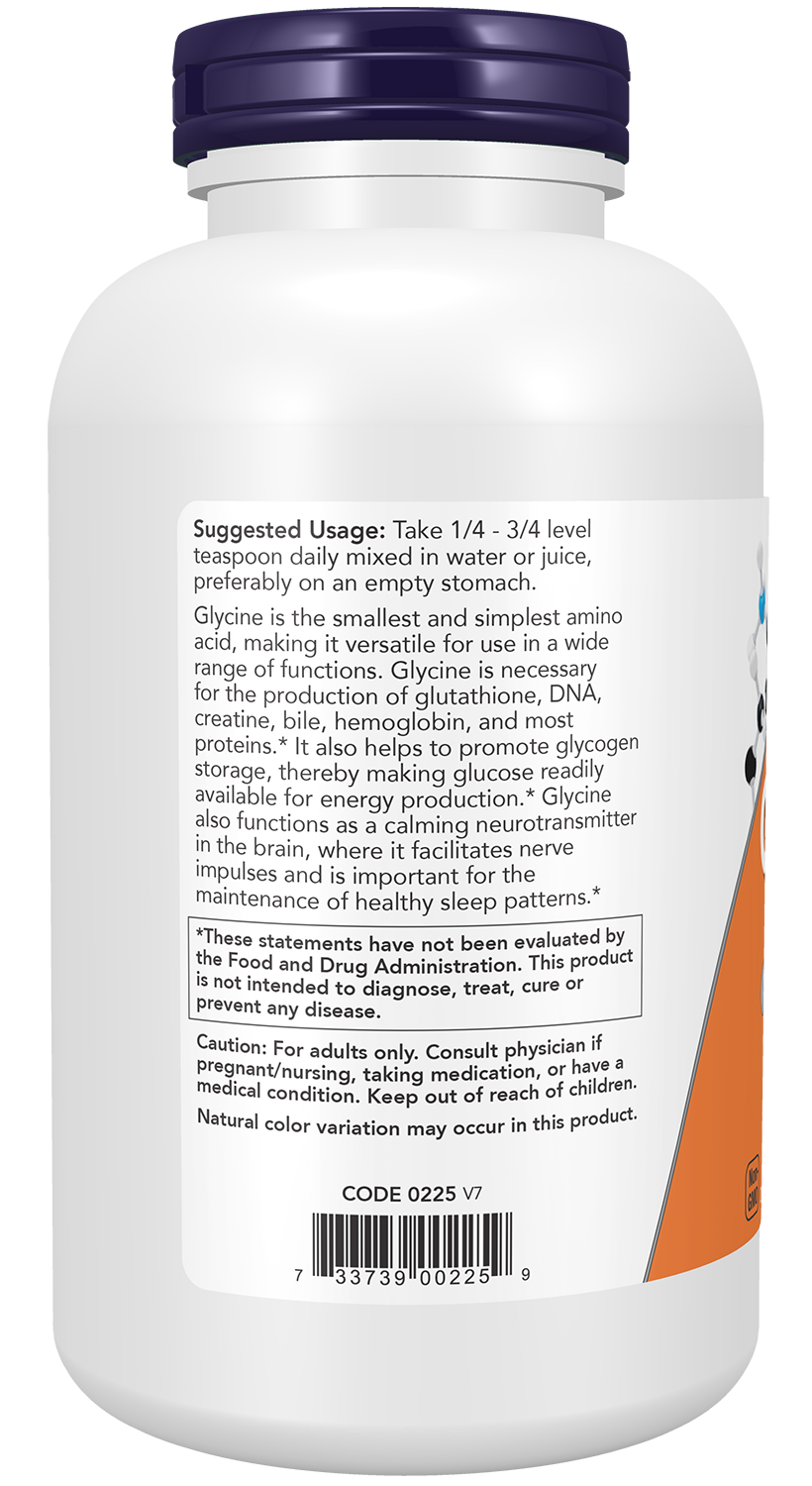 NOW Supplements, Glycine Powder, Cognitive Support*, 1 lb