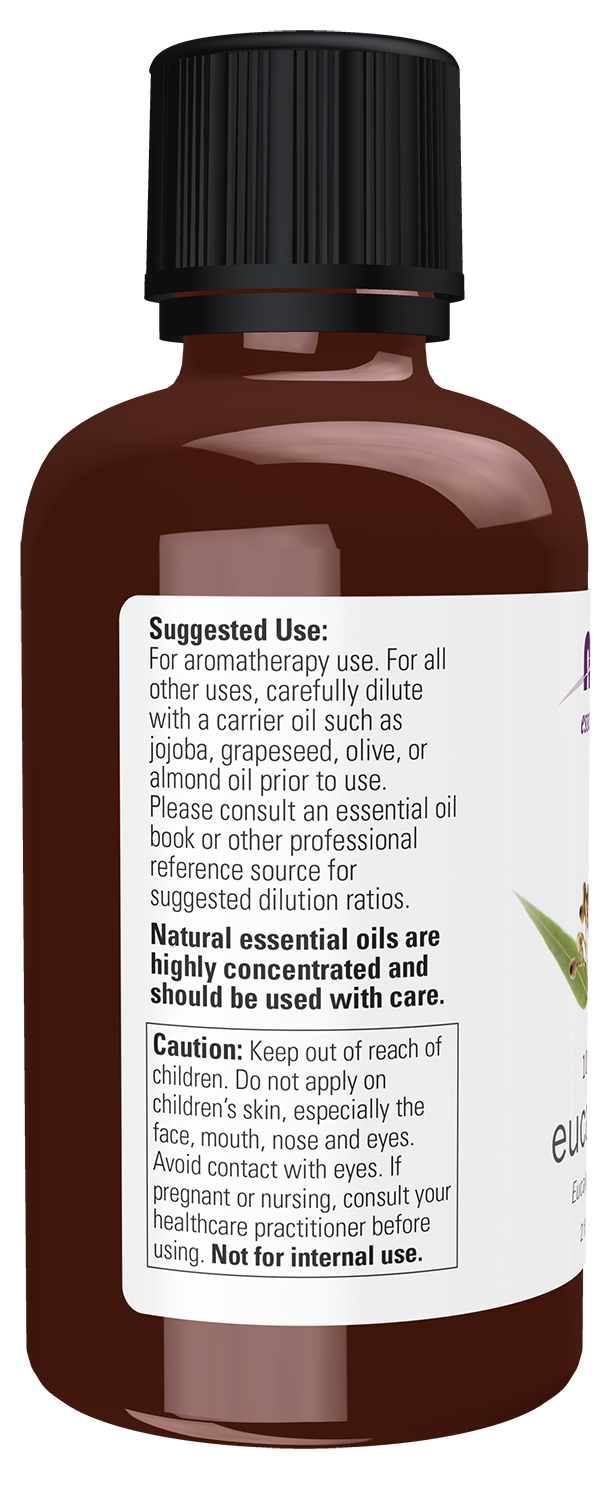 NOW Essential Oils, Eucalyptus Oil, Undiluted, Steam Distilled, 2 fl. oz