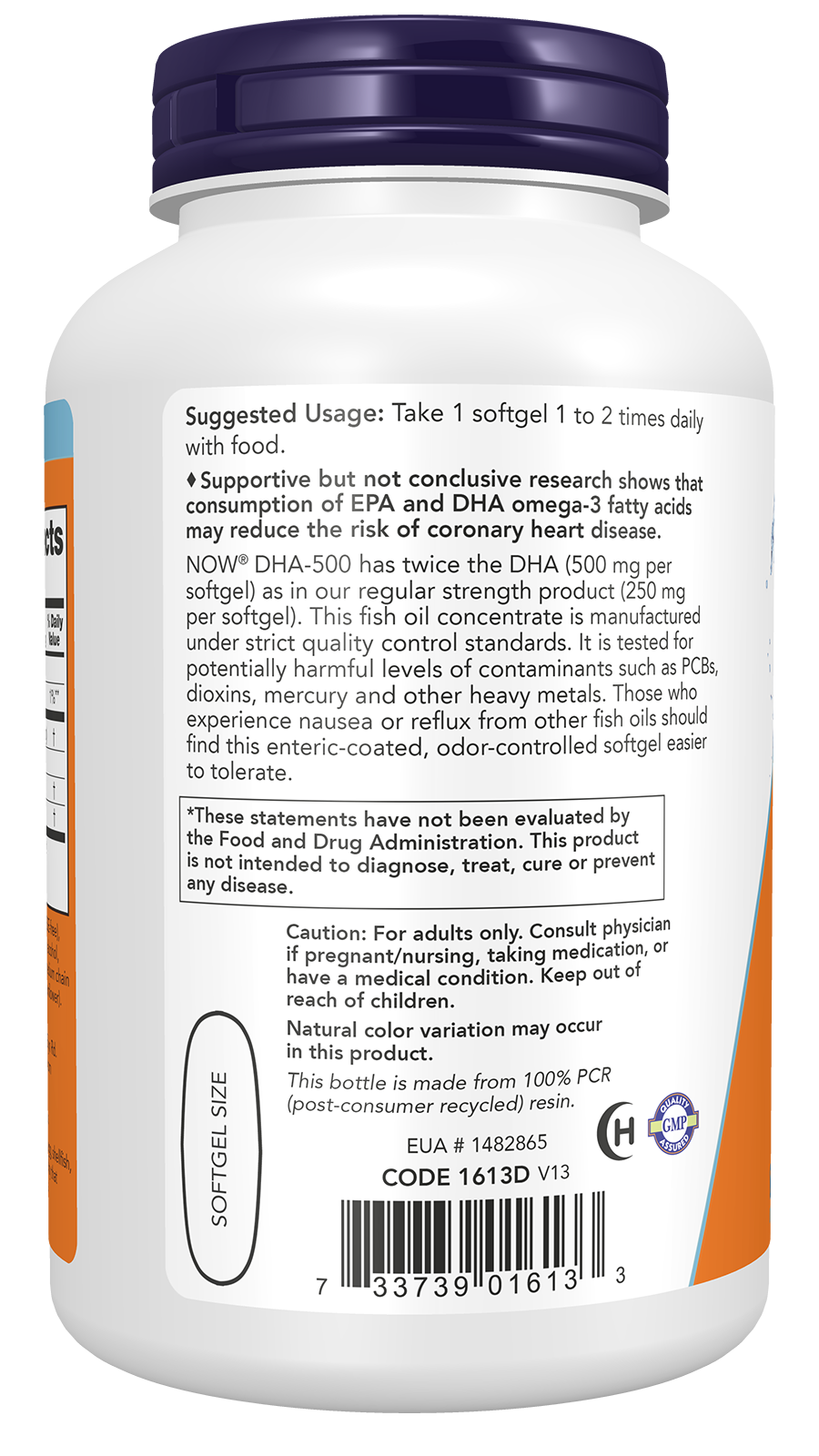 NOW Supplements, DHA-500 with 250 EPA, Molecularly Distilled, 180 Softgels