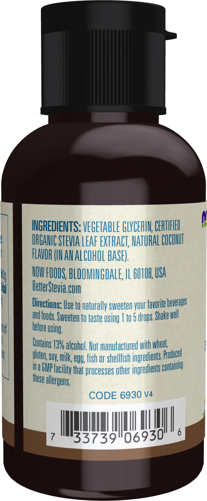 NOW BetterStevia® Coconut Zero-Calorie Liquid Sweetener, 2 fl. oz.