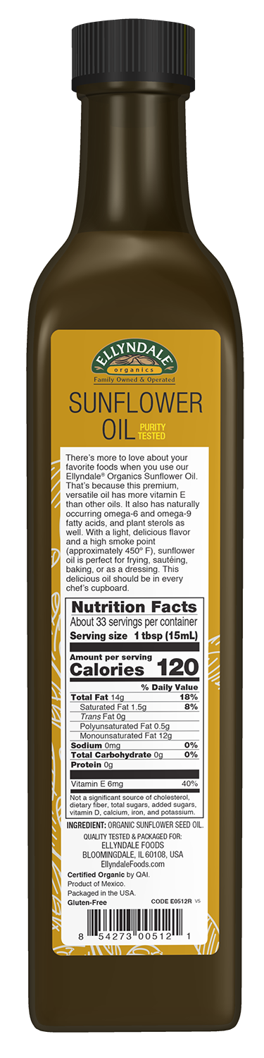 NOW Foods, Certified Organic Sunflower Oil, Tested for Purity, Versatile, Excellent Source of Vitamin E, Deliciously Mild Flavor, 16.9-Ounce