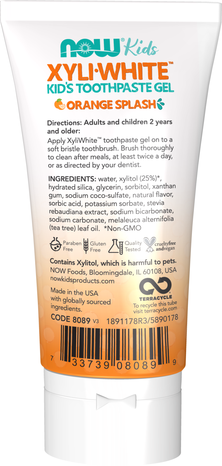 NOW Solutions, Xyliwhite™ Toothpaste Gel for Kids, Orange Splash Flavor, Kid Approved! 3-Ounce, packaging may vary