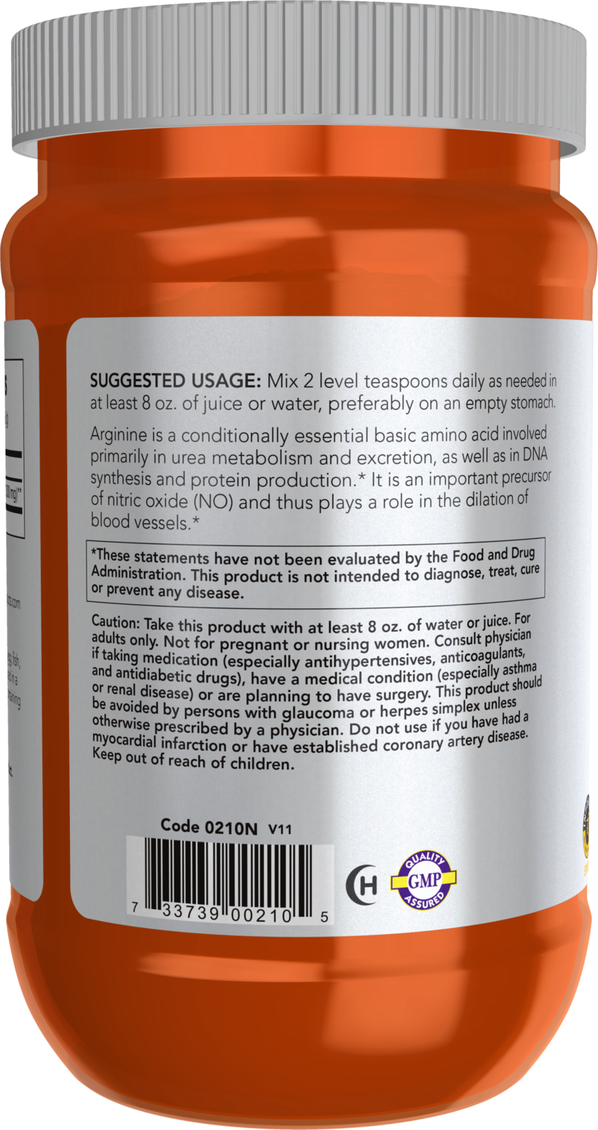 NOW Sports, L-Arginine Powder, Nitric Oxide Precursor*, Amino Acids, 1 lb