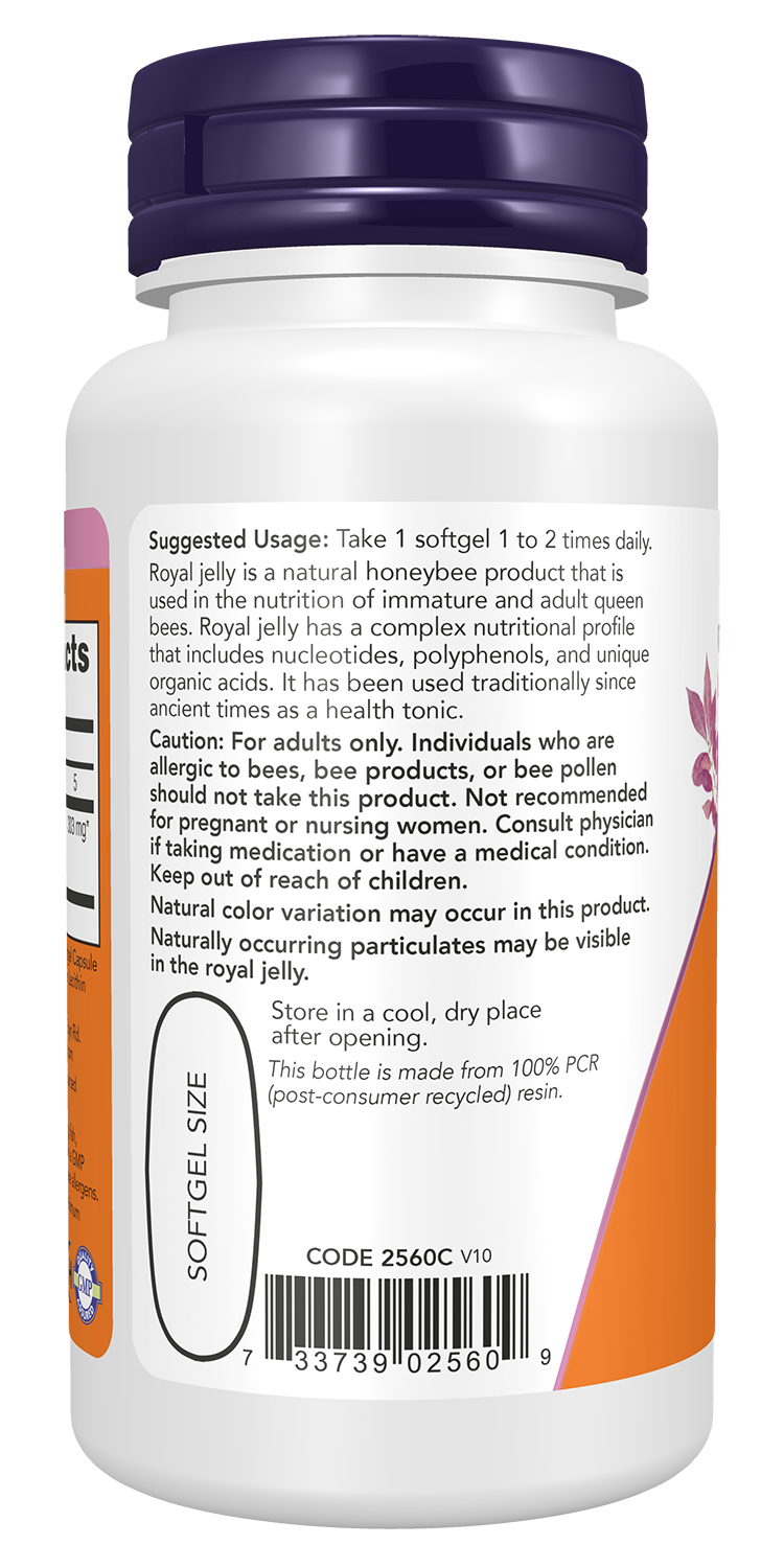 NOW Supplements, Royal Jelly with 10-HDA, 60 Softgels