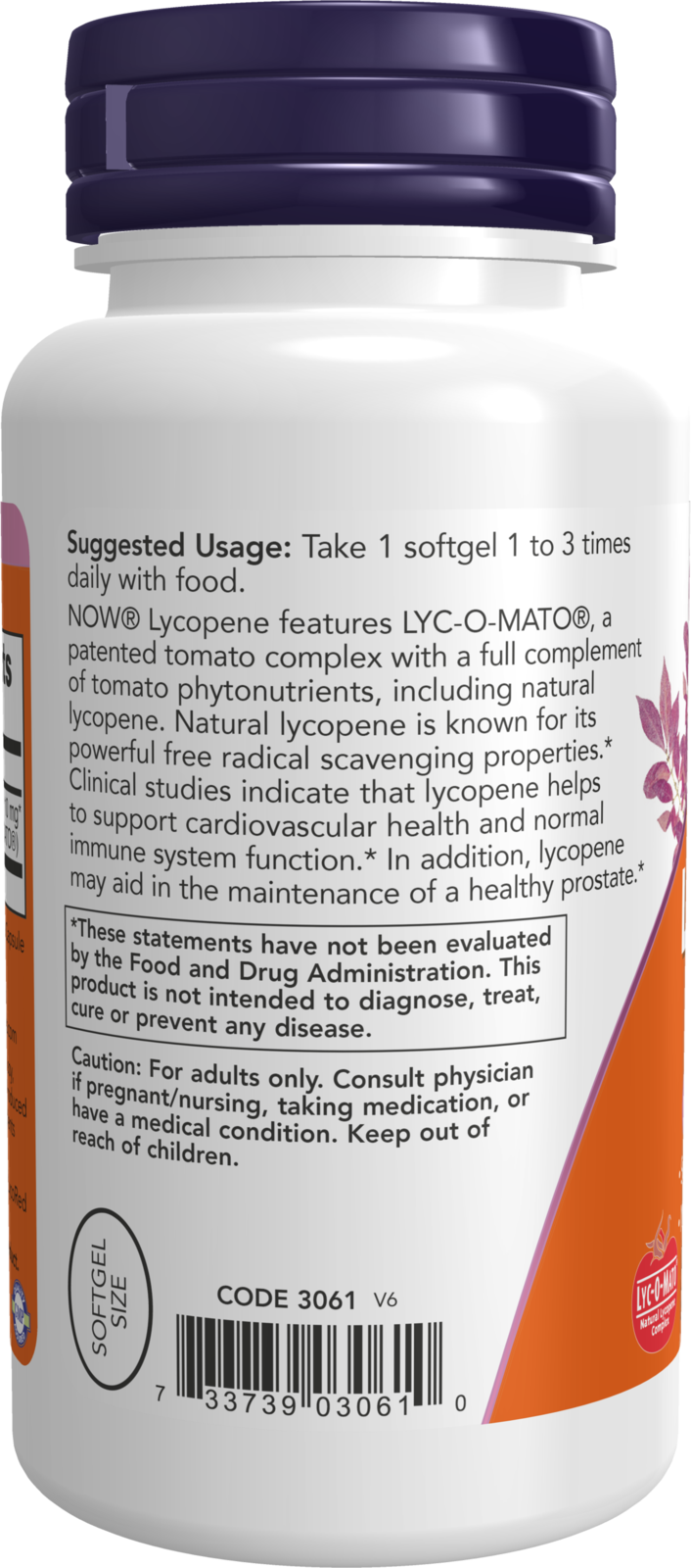 NOW Supplements, Lycopene 10 mg with Extract from Tomatoes, 120 Softgels