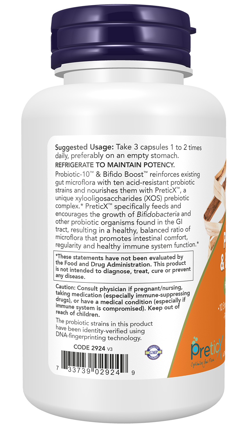 NOW Supplements, Probiotic-10™ & Bifido Boost™ with 10 Strains, 90 Veg Caps