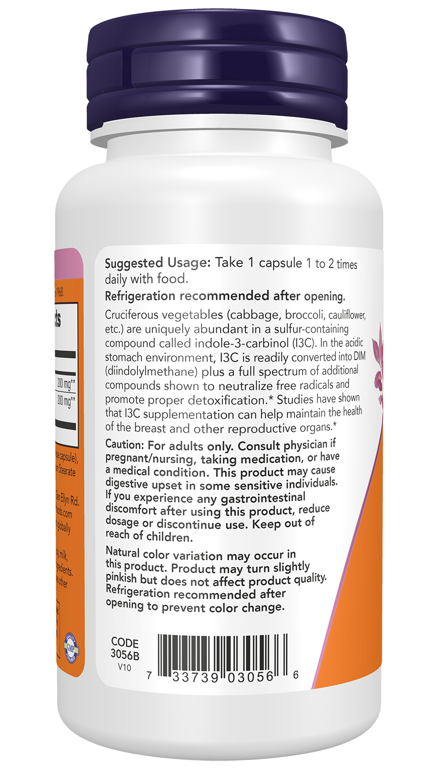 NOW Supplements, Indole-3-Carbinol 200 mg, Flax Lignan Extract, 60 Veg Caps