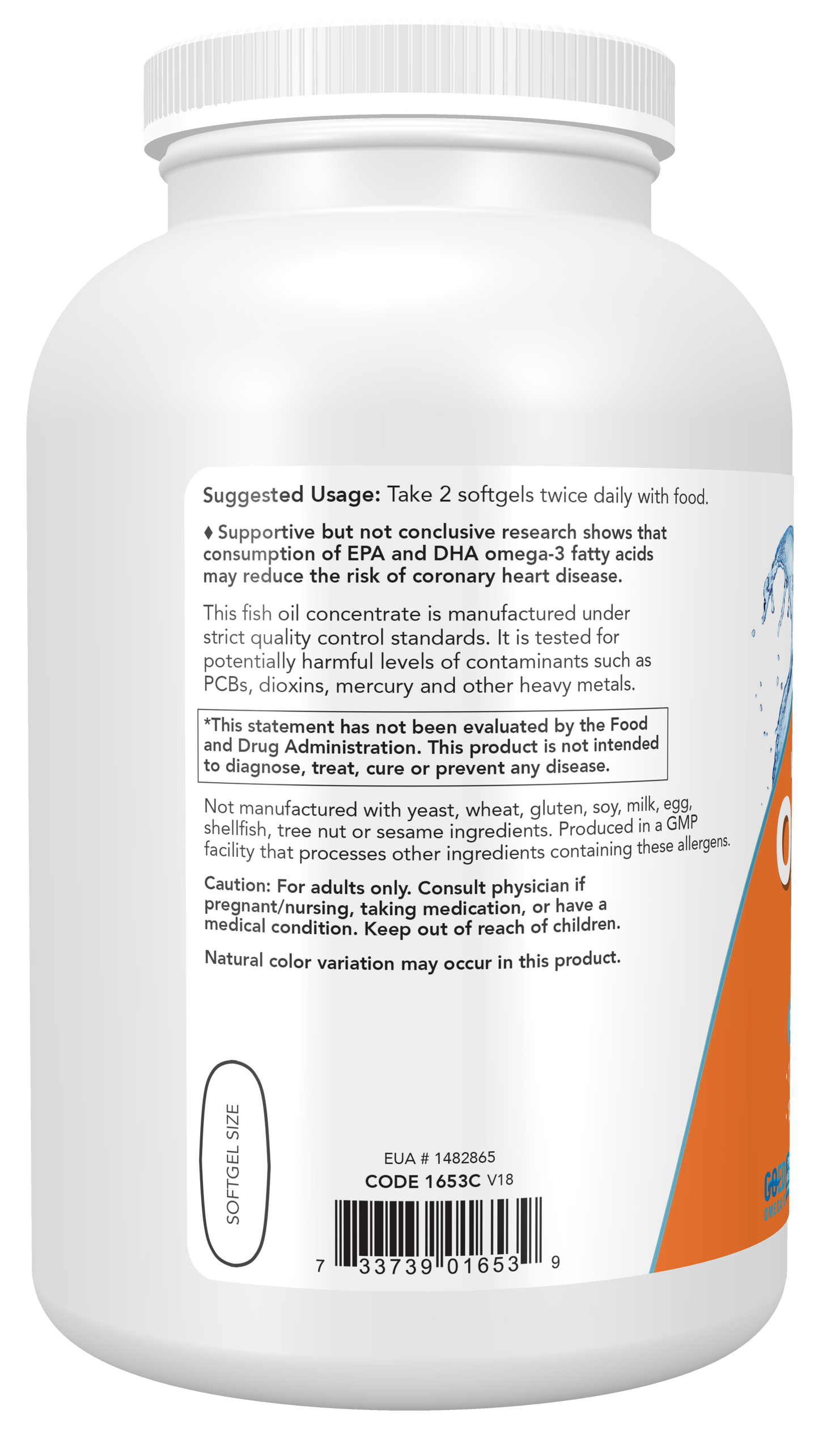 NOW Supplements, Omega-3, Molecularly Distilled, 500 Softgels