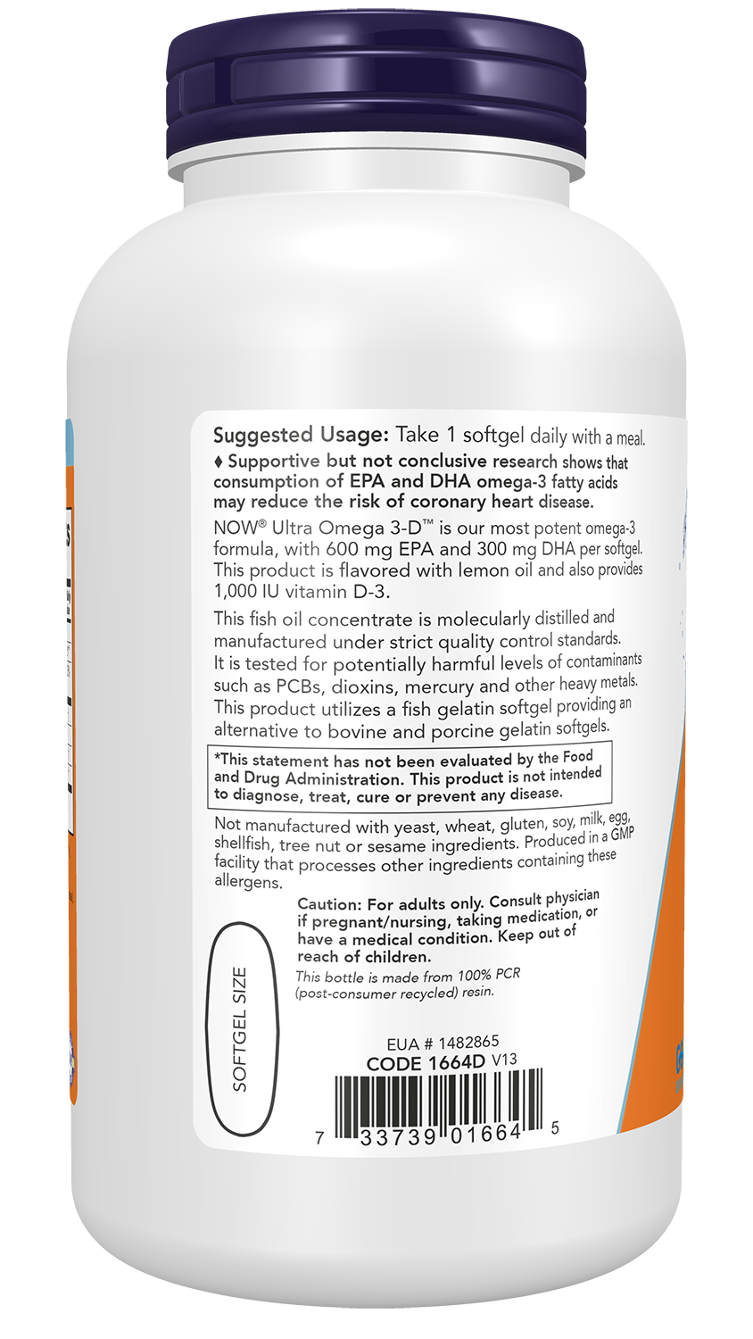 NOW Supplements, Ultra Omega 3-D™, Omega-3 Fish Oil, 180 Softgels