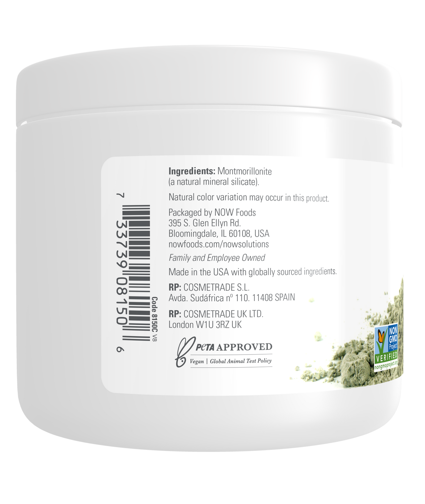 NOW Solutions, European Clay Powder, Facial Cleansing Mask, 6 oz