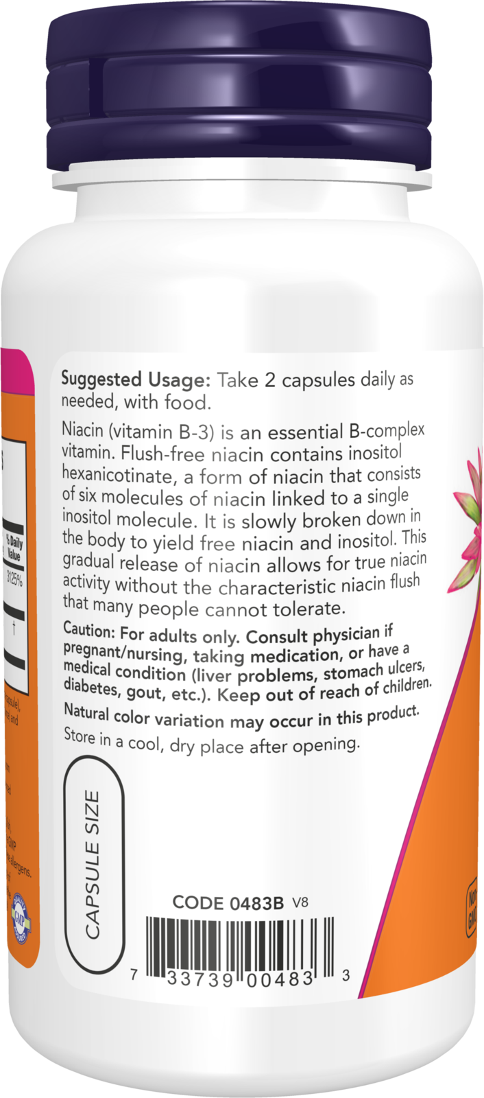 NOW Supplements, Niacin (Vitamin B-3) 250 mg, Flush-Free, 90 Veg Caps