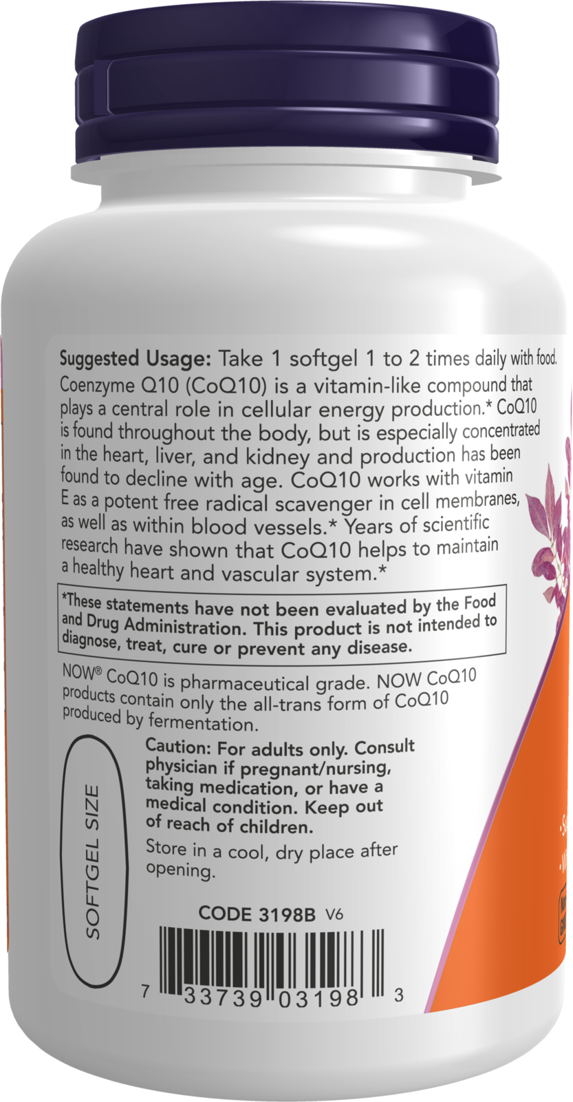 NOW Supplements, CoQ10 400 mg, Pharmaceutical Grade, 60 Softgels