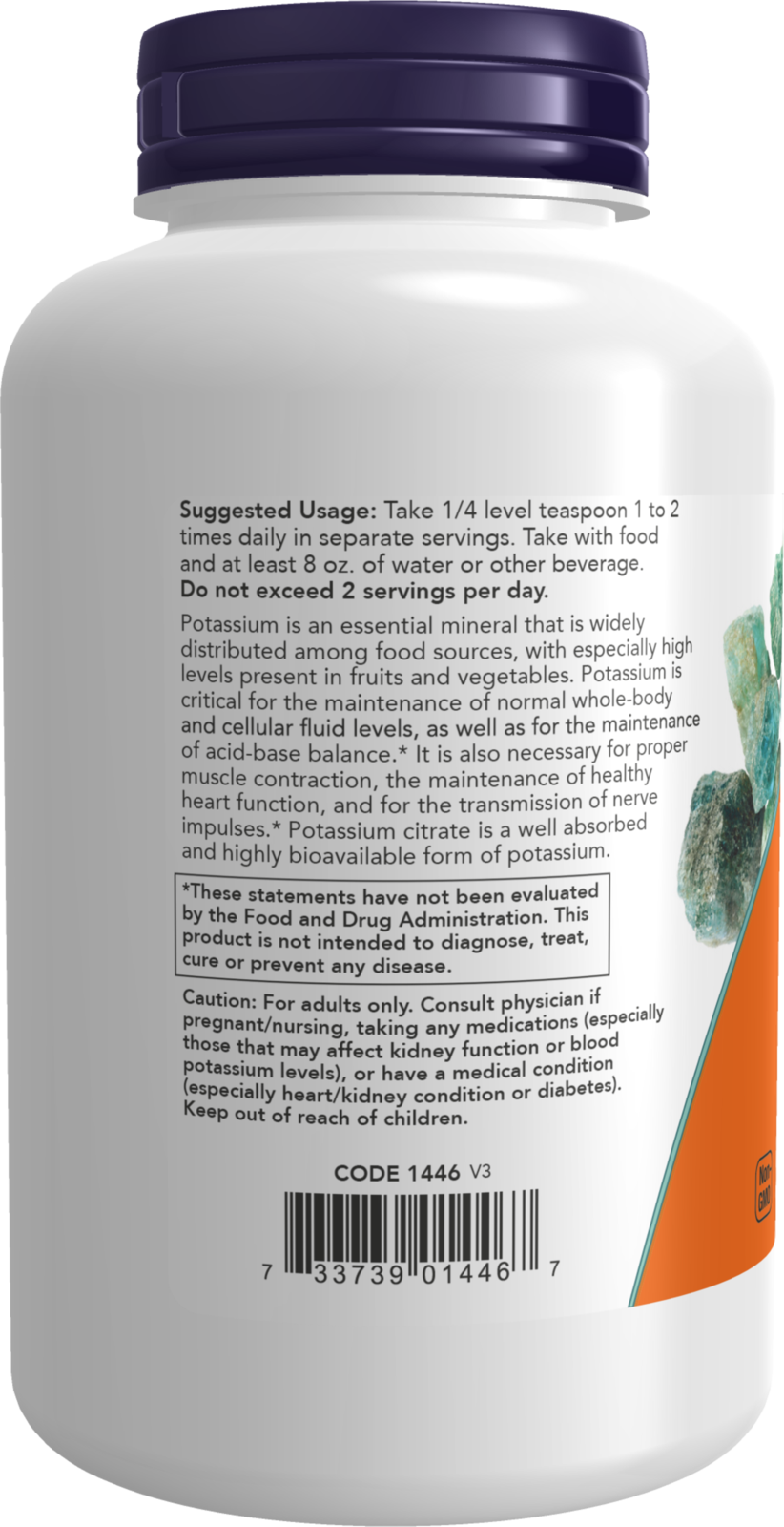 NOW Supplements, Potassium Citrate Powder, Essential Mineral, 12 oz