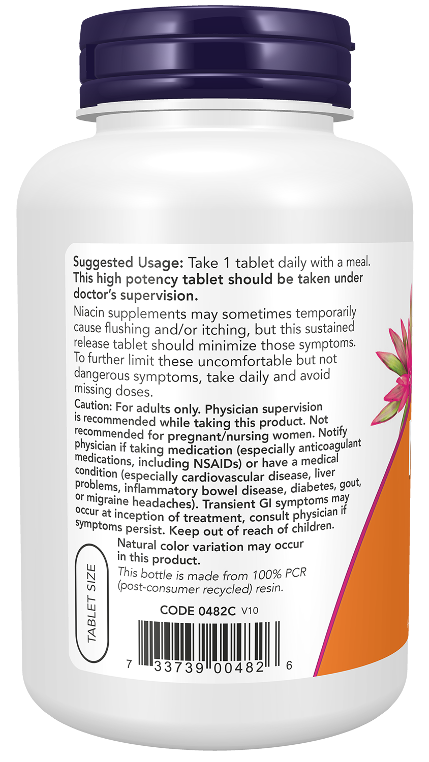 NOW Supplements, Niacin (Vitamin B-3) 500 mg, Sustained Release,250 Tabs