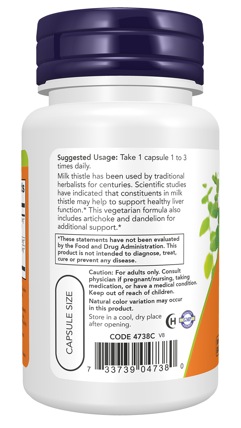 NOW Supplements, Milk Thistle Extract 300 mg Silymarin 240 mg, 50 Veg Caps