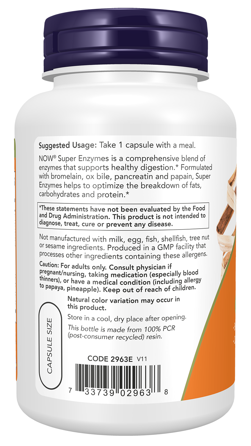 NOW Supplements, Super Enzymes Bromelain, Ox Bile, Pancreatin, 90 Caps