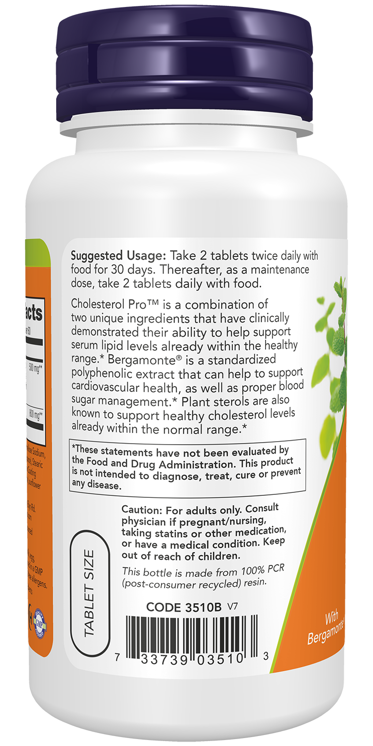 NOW Supplements, Cholesterol Pro™ with Bergamonte®, 120 Tabs