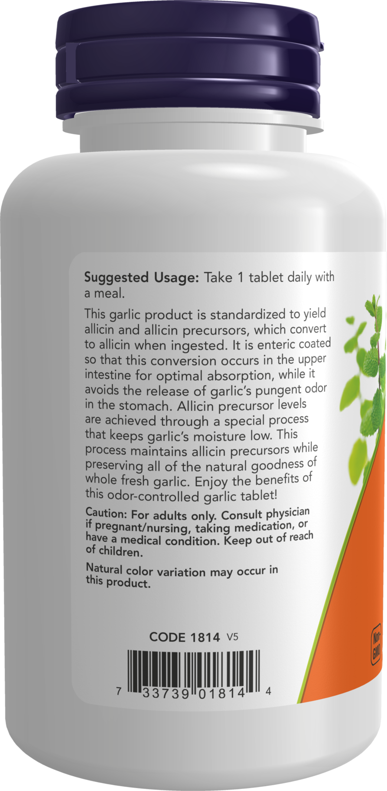 NOW Supplements, Garlic 5,000, Enteric Coated, Odor Controlled, 90 Tabs
