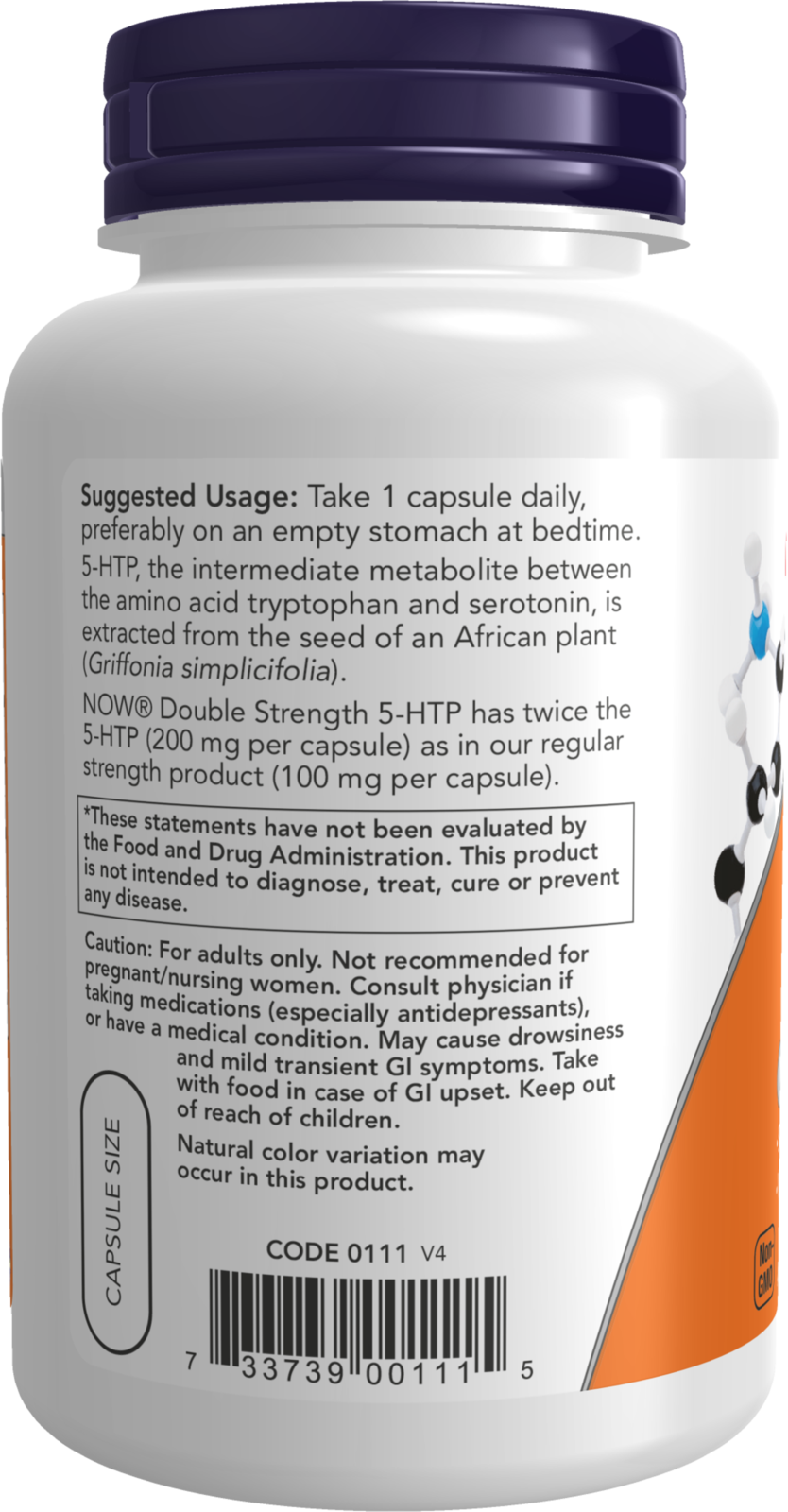 NOW Supplements, 5-HTP (5-hydroxytryptophan) 200 mg, 120 Veg Caps