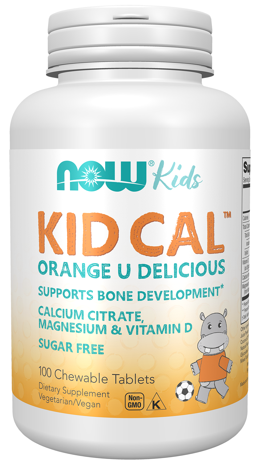 NOW Supplements, Kid Cal, Orange Flavor, 100 Chewables