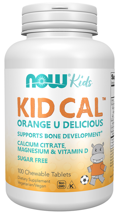NOW Supplements, Kid Cal, Orange Flavor, 100 Chewables