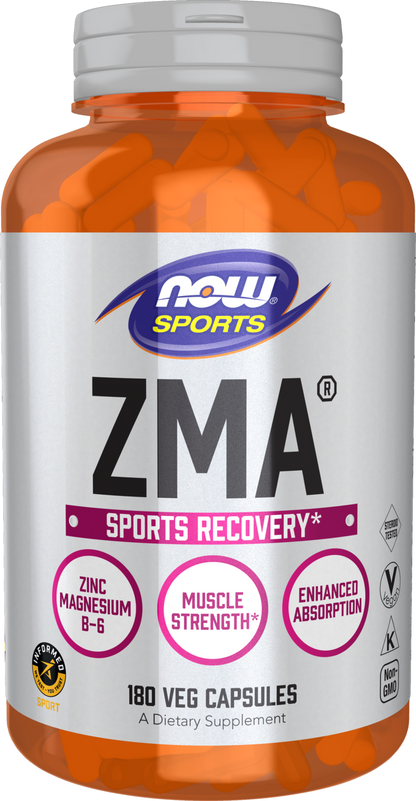 NOW Sports, ZMA, Enhanced Absorption, Sports Recovery*, 180 Veg Caps