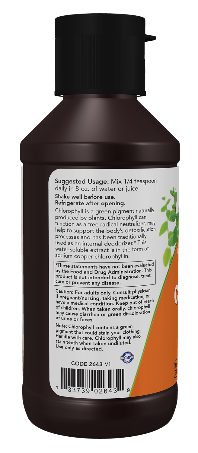 NOW Supplements, Liquid Chlorophyll, Extra Strength, Unflavored, 4 fl. Oz.