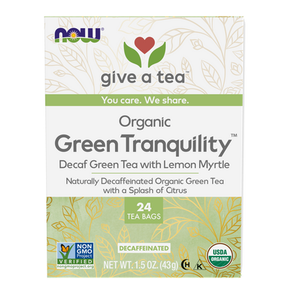 NOW Foods Give a Tea® Organic Green Tranquility Blend, 24 bags