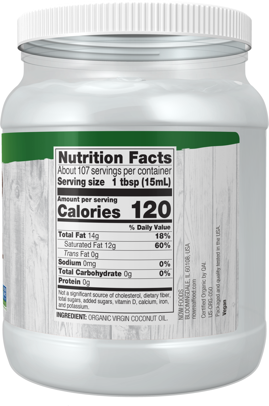 NOW Foods, Certified Organic Virgin Coconut Oil, Unrefined, 54 fl. oz